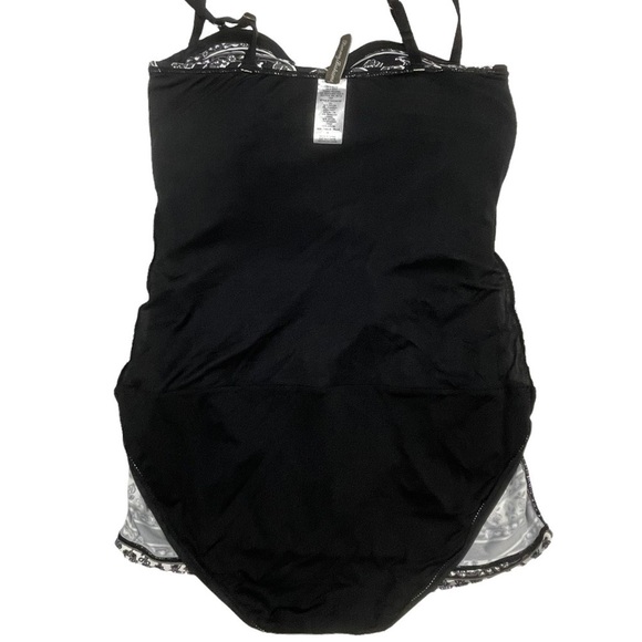 TOMMY BAHAMA BANDEAU STYLE SHIRRED TANKINI LOOK SWIMDRESS ONE PIECE SWIMSUIT - Picture 10 of 15